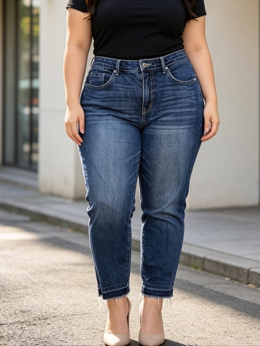 Torrid High Rise Straight Fit Jeans Size 12 Dark Wash Cropped Raw Hem Stretch